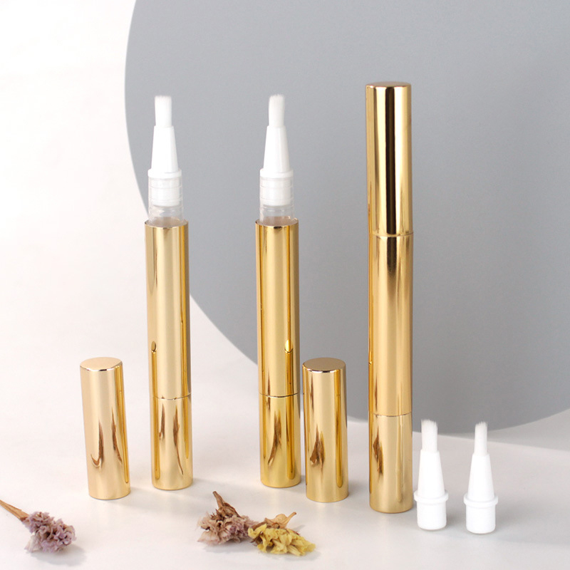 Luxury Skincare Packaging - Canetas torcidas douradas 3ml, caneta vazia