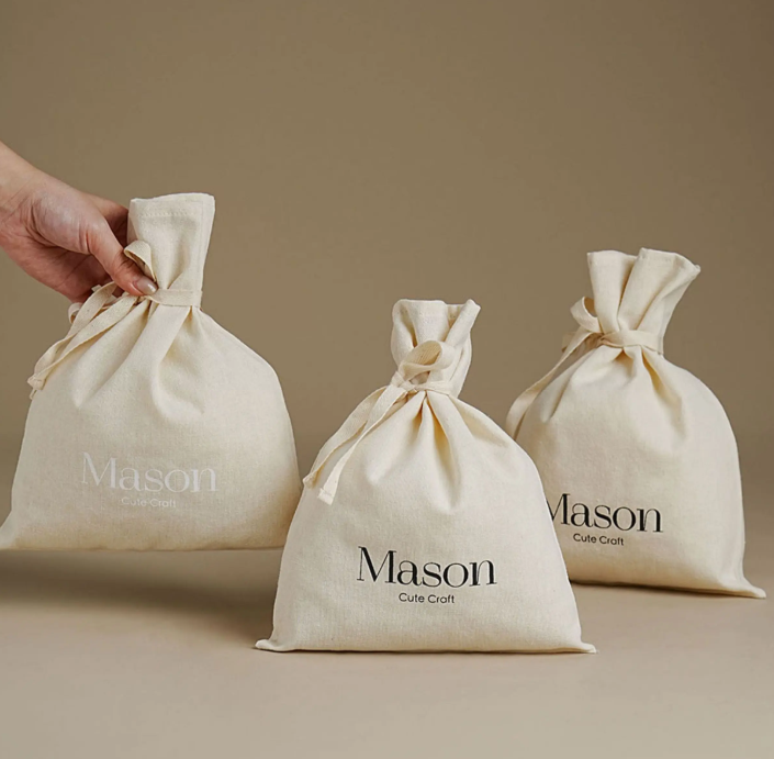 Saco de algodão personalizado  - Luxury Skincare Logo avaliação e preço